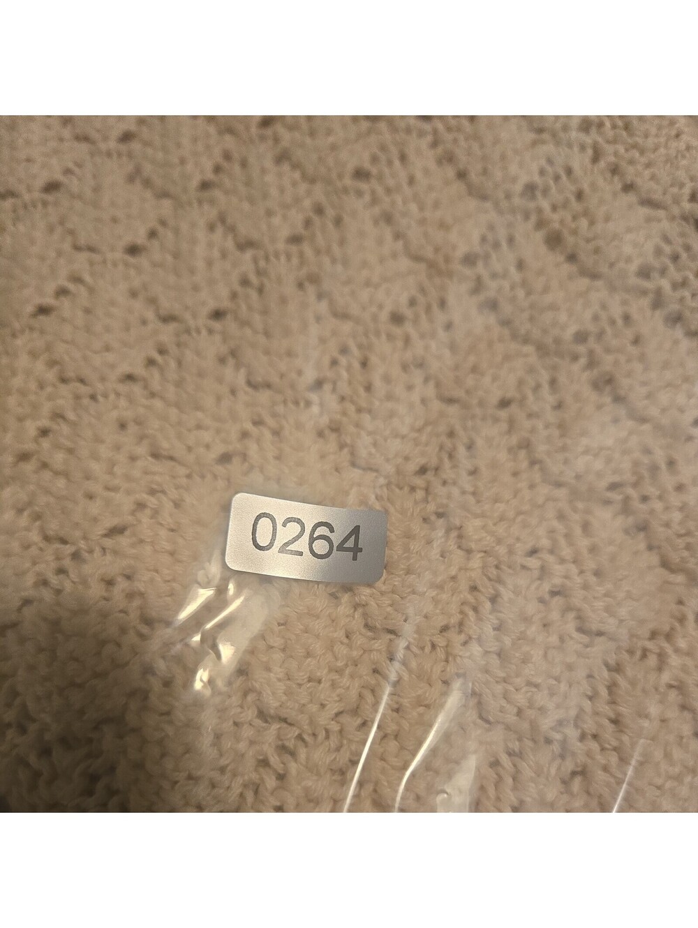 Vtg Alexandria Bartlett Crochet Open Knit Cardigan Sequins Sz S Cotton Ivory - Picture 7 of 7